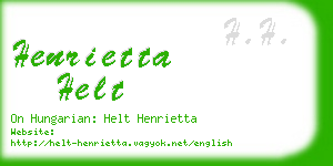 henrietta helt business card